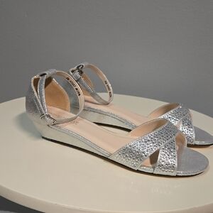 Benjamin Walk Touch Up Silver Gemmed Wedge Sandals